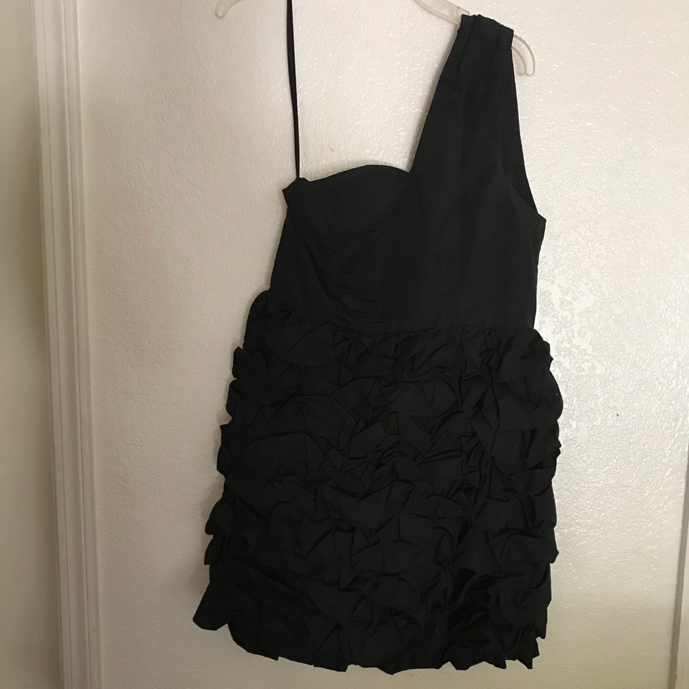 Black ruffled dress